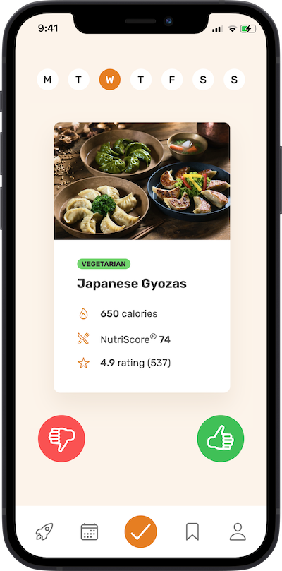 iPhone app meals approving plan